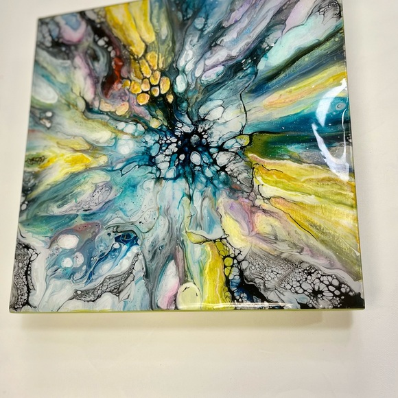 Pour painting by independent artist Jonathan Bugg Acrylic paint and enamel - Picture 3 of 3